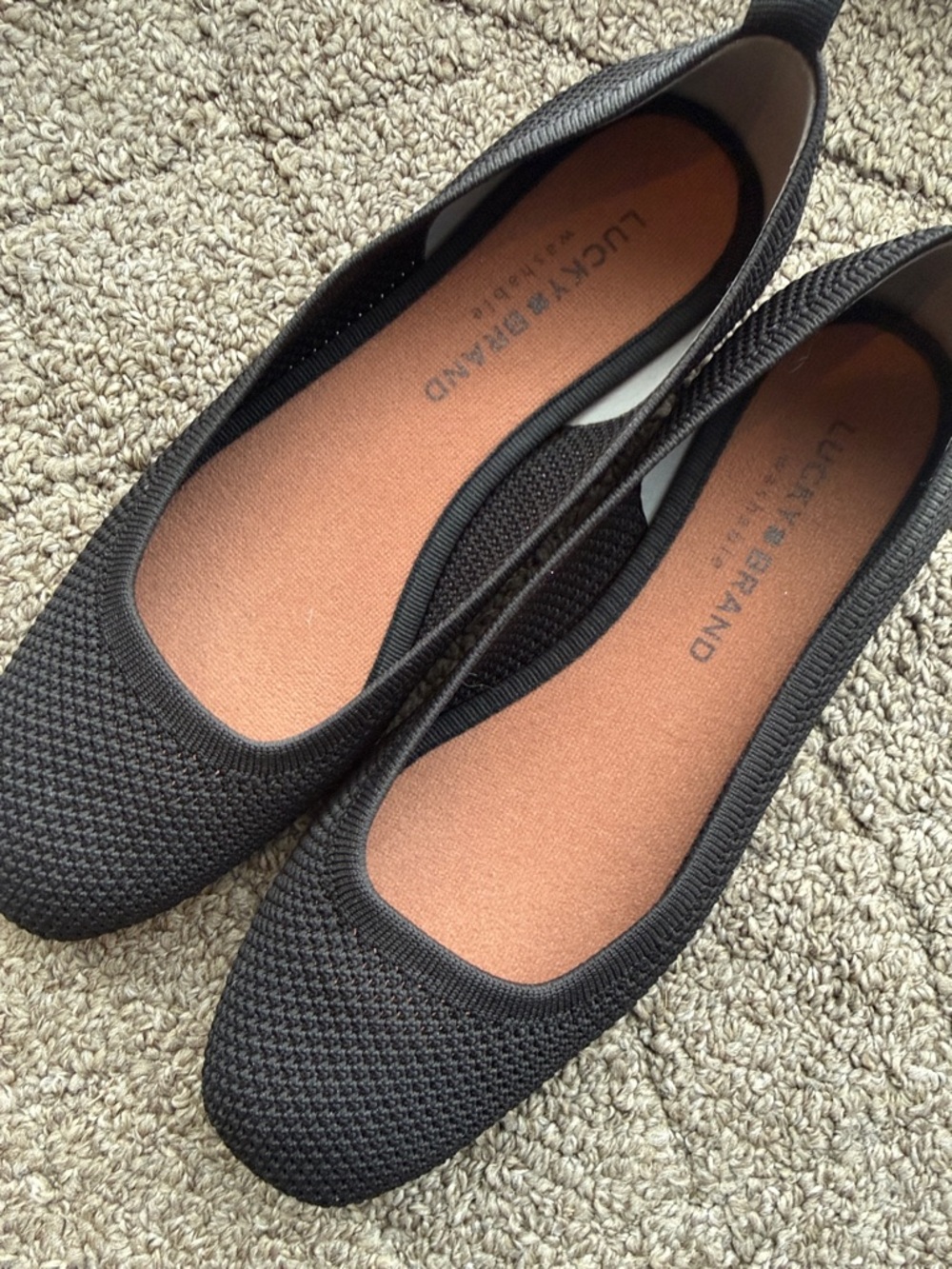 Lucky Brand Black Knit Ballet Flats